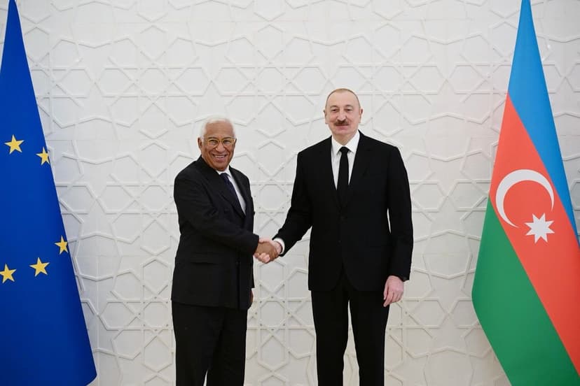 
										 Aliyev meets European Council President Costa in Baku 
									