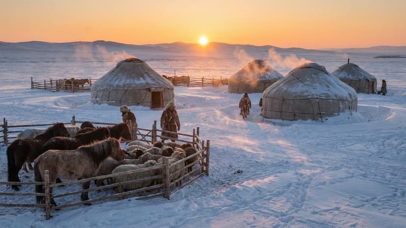 Winter Weather in Kazakhstan Steppe Shapes Nomadic Life