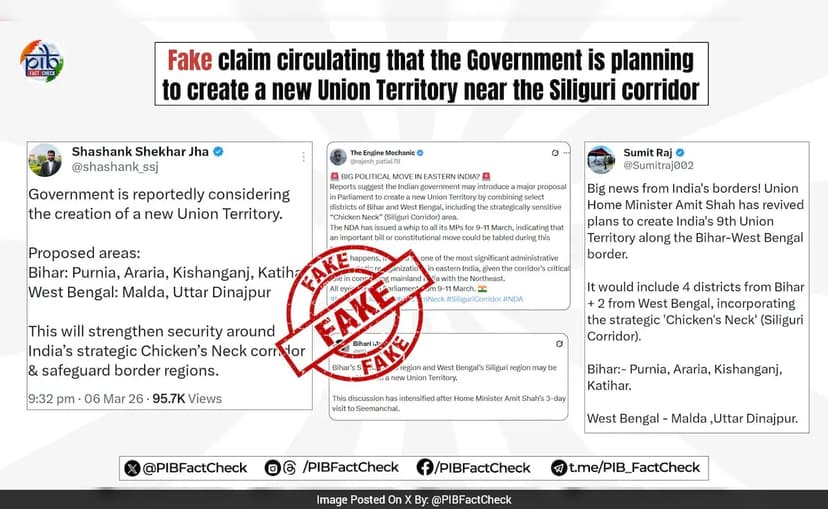 Centre Dismisses "Fake" Social Media Claims Of New Union Territory Plan