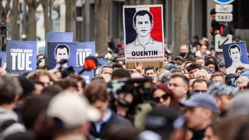 Memorial March in Lyon for Slain Far-Right Activist