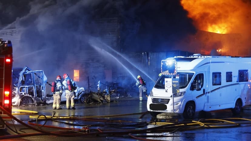 Multiple Camper Vans Destroyed in Fire in Karmøy, Norway
