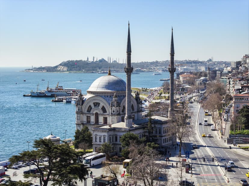 Dolmabahçe Mosque reflects 19th-century Ottoman architecture
