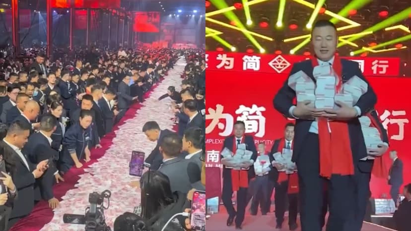 Chinese firm sparks buzz after handing employees Rs 239 crore in bonuses; viral video shows workers counting cash: WATCH