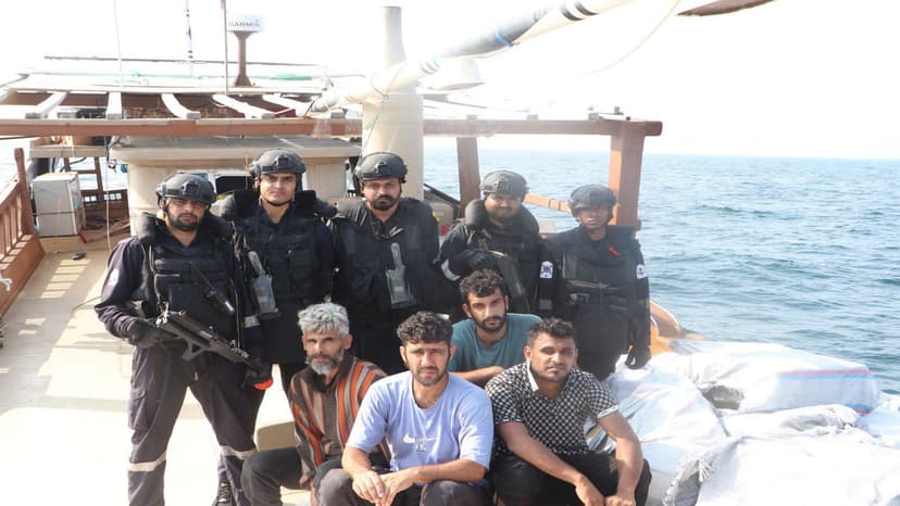Four Iranians Detained Off Gujarat Coast with Contraband Cigarettes and Satellite Phone