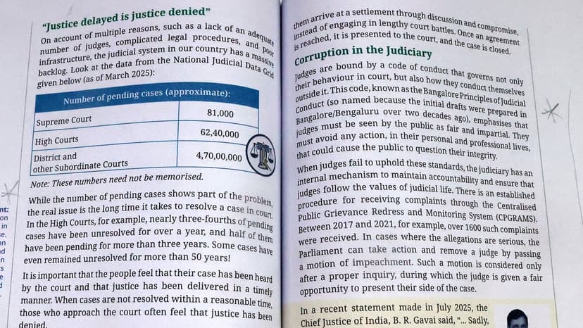 NCERT Class 8 Book Highlights Judicial Challenges