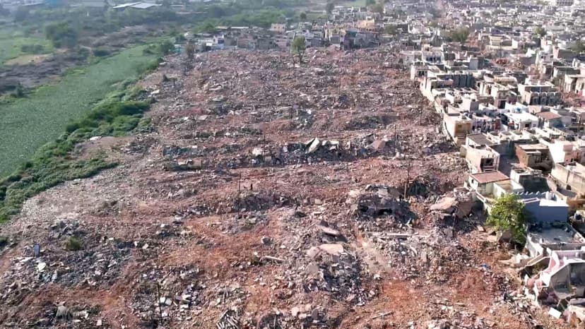 Rajkot demolition drive winds up, debris removal underway along Aji riverbed: Civic body