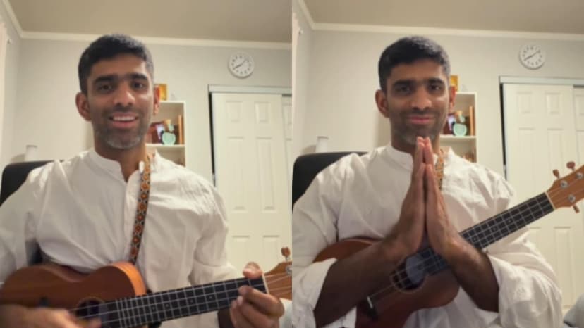 US cricketer celebrates Holi with soulful Narasimha ‘aarti’ on ukulele, viral video wins hearts