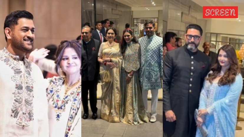 Inside Arjun Tendulkar–Saaniya Chandhok wedding: Aishwarya-Abhishek pose together; Ambanis, MS Dhoni lead star-studded guests. Watch