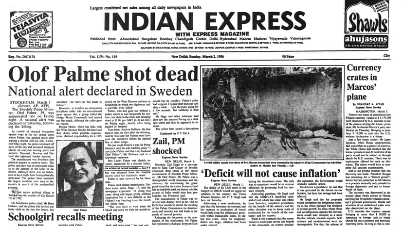 Swedish Prime Minister Olof Palme assassinated 40 years ago