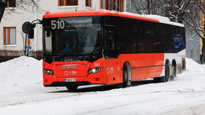 Dozens of Bus Routes Canceled Daily in Helsinki Due to Cold Weather