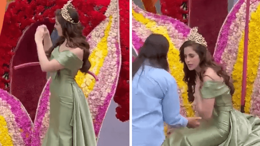 Miss Universe Fatima Bosch Suddenly Collapses on Parade Float, on Video