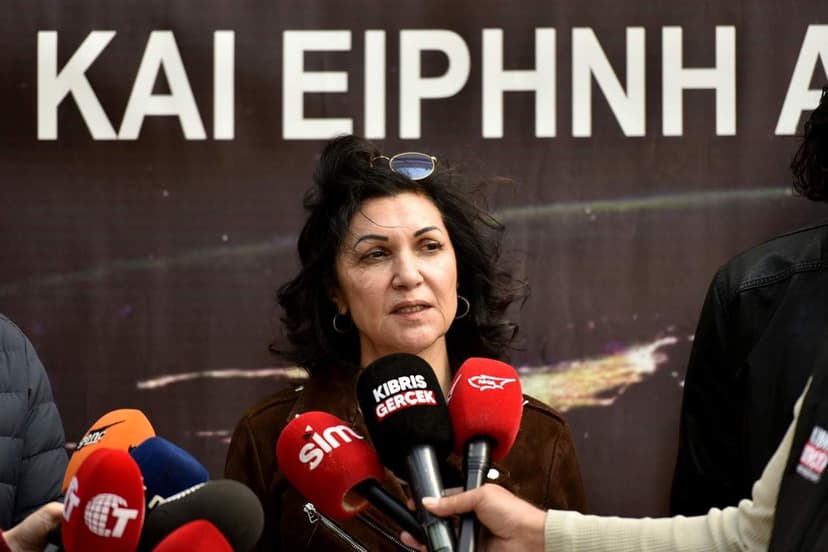 Turkish Cypriot unions and parties rally outside US embassy office in occupied Nicosia against Iran war