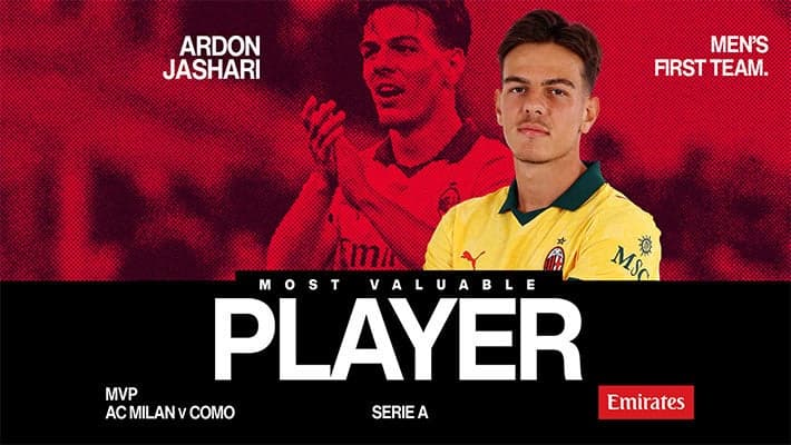 Ardon Jashari Named MVP in AC Milan's Draw Against Como