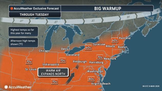 Arctic Air to Bring Wintry Weather to Eastern and Midwestern US