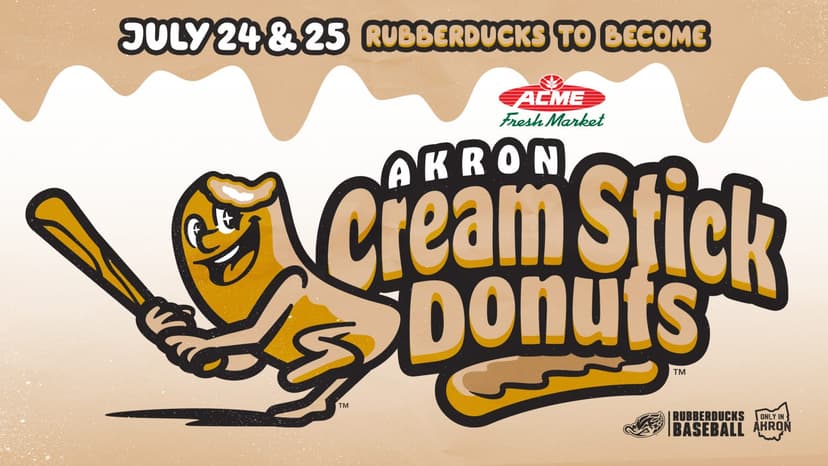 Akron RubberDucks to Become Akron Cream Stick Donuts for Special Game