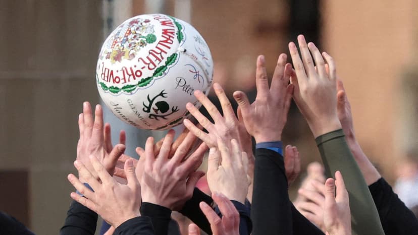Shrovetide Football Resumes with Up'Ards Leading