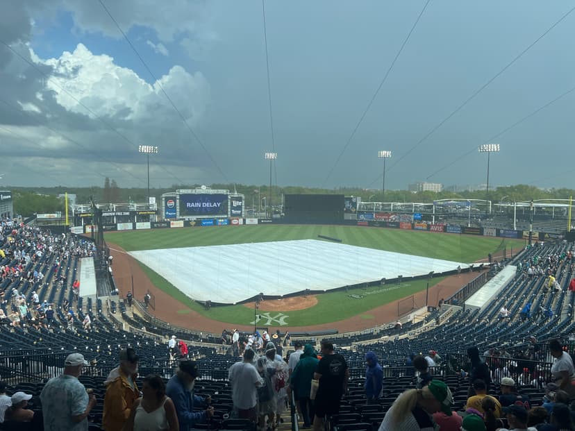 Detroit Tigers rain delay vs Yankees in spring. When will game resume?