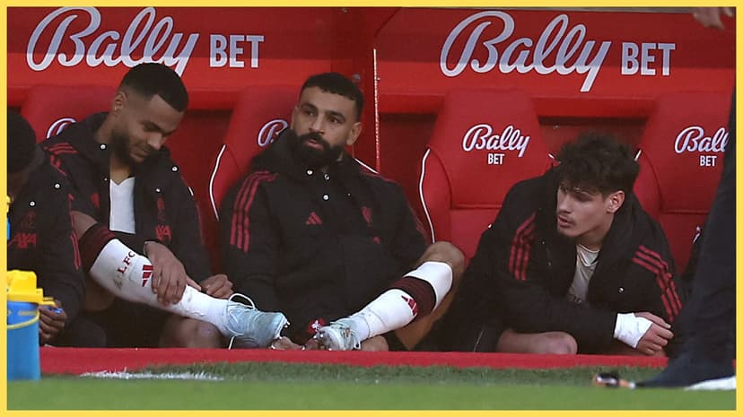 Watch what laughing Mo Salah did on Liverpool bench immediately after being subbed vs Forest