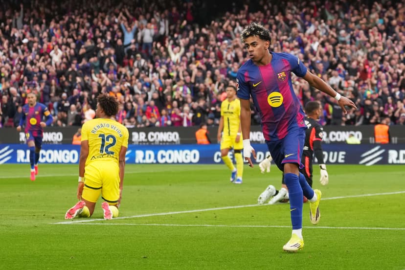 Hat-trick hero Lamine Yamal hails ‘incredible’ Barcelona teammate after Villarreal