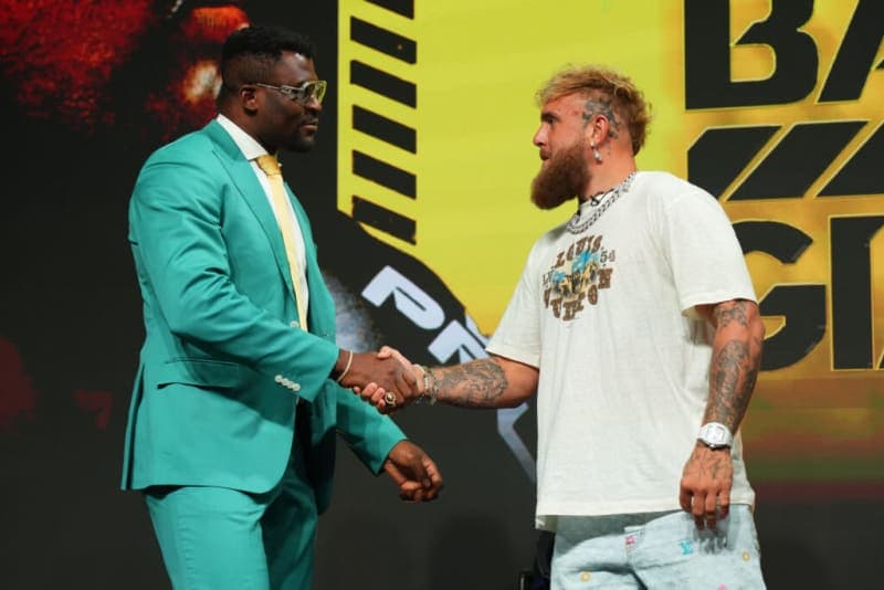 Jake Paul challenges Francis Ngannou in person while referencing Anthony Joshua