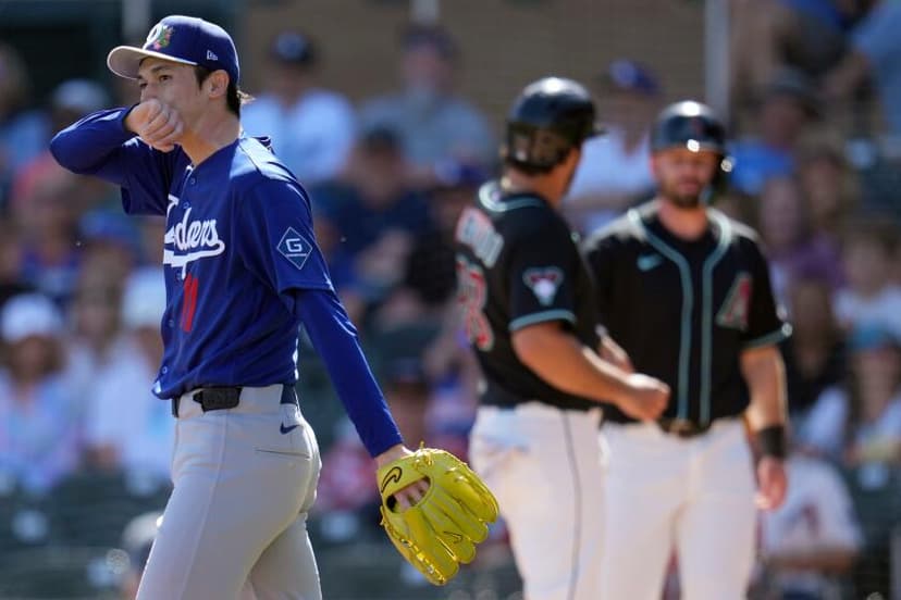 'Things I need to work on.' Dodgers' Roki Sasaki struggles in first Cactus League start