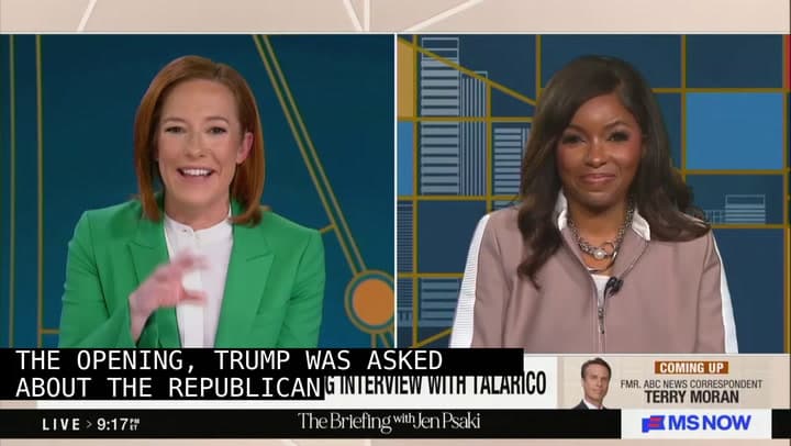 Jen Psaki and Jasmine Crockett Mock Trump's Senate Race Riff
