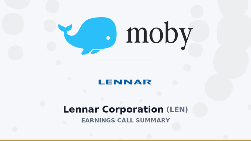 Lennar Corporation Q1 2026 Earnings Call Summary Released