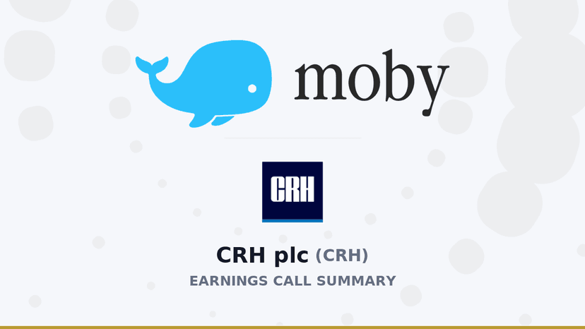 CRH plc Q4 2025 Earnings Call Summary