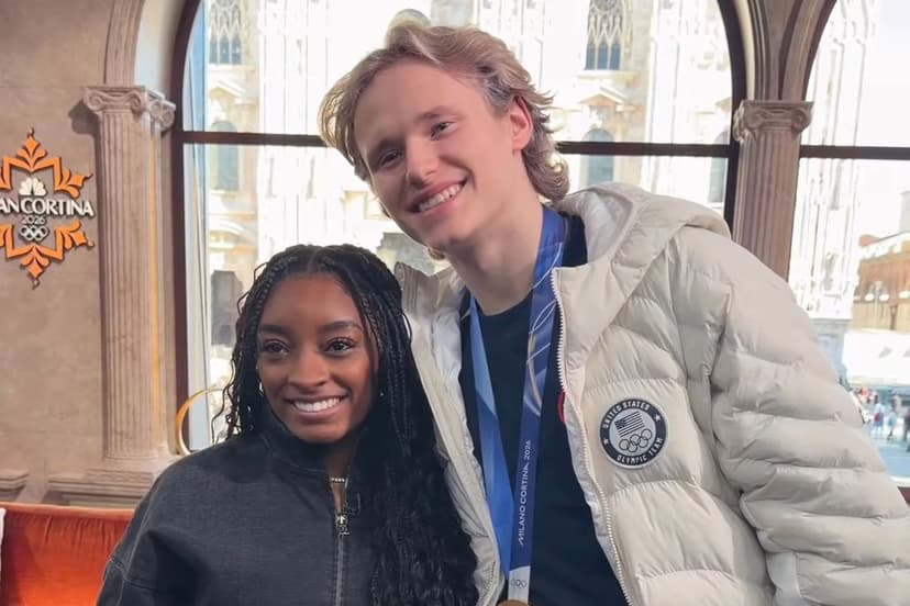 Simone Biles Reacts to Ilia Malinin's Olympic Falls