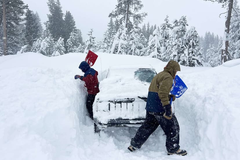 California Hit by Major Snowstorm, Stranding Cars on I-80