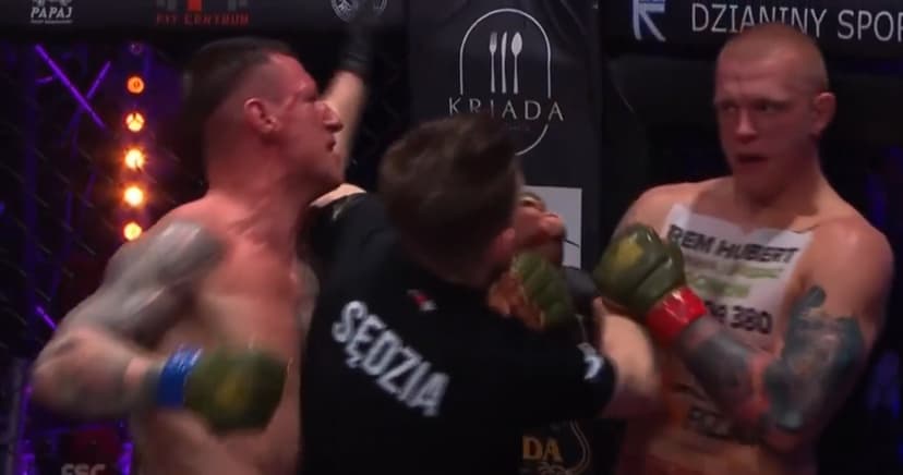 Missed Fists: Referee accidentally gets cracked by stray punches