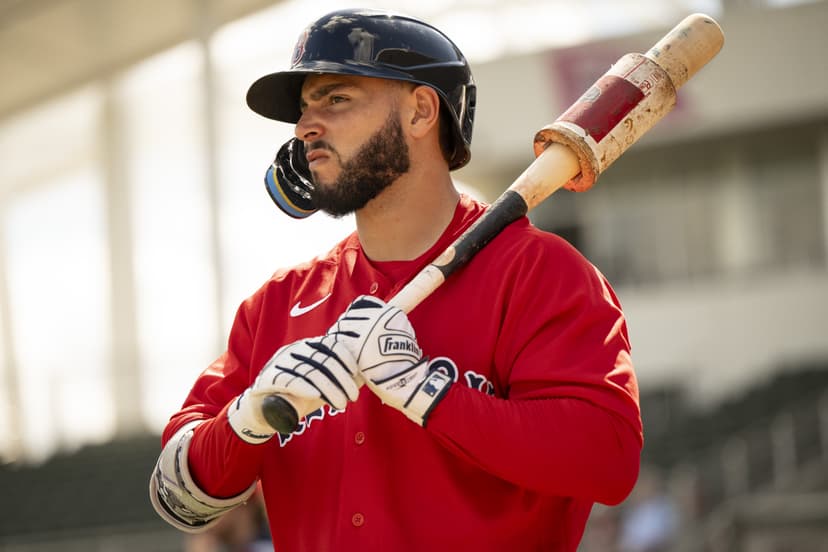 Red Sox outfielder Wilyer Abreu broke his bat on a check swing