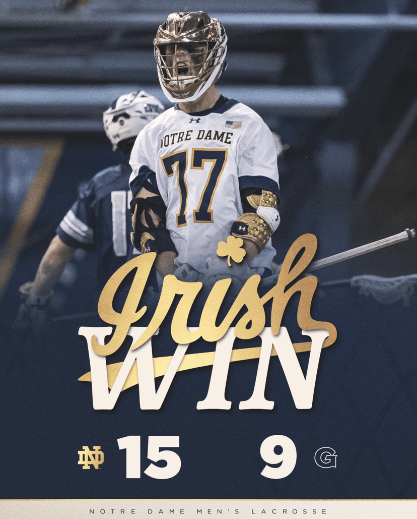 Notre Dame Men’s Lacrosse Dominates Georgetown 15-9