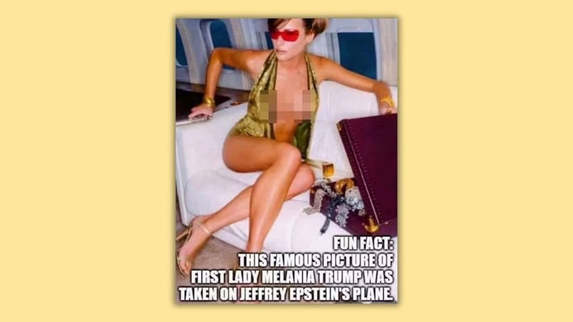 Fact Check: This photo doesn't show Melania Trump on Epstein's plane. Here's where it was really taken