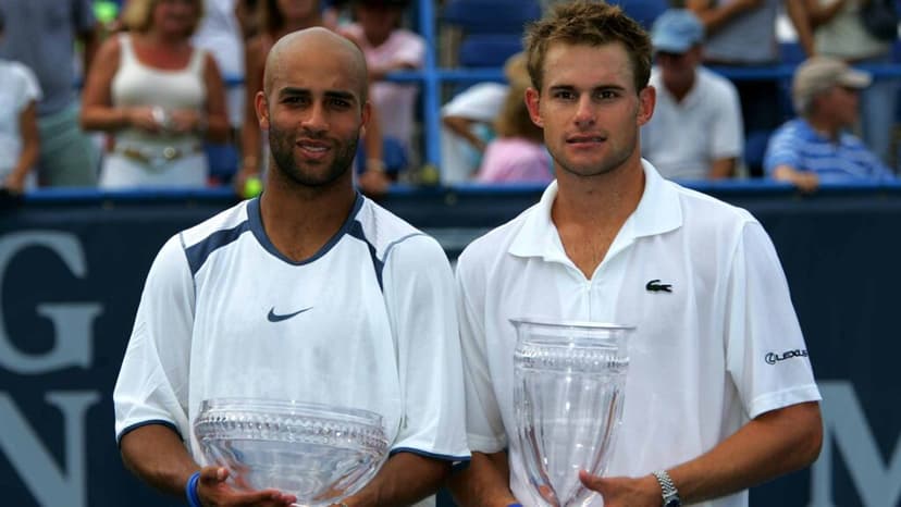 James Blake playfully jabs former rival and new ESPN tennis colleague Andy Roddick