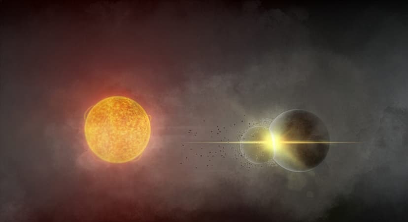 Two Planets Collide 11,000 Light-Years from Earth