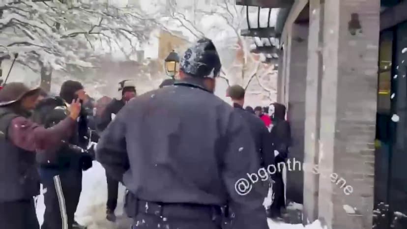 Police Officers Attacked with Snowballs in NYC Park