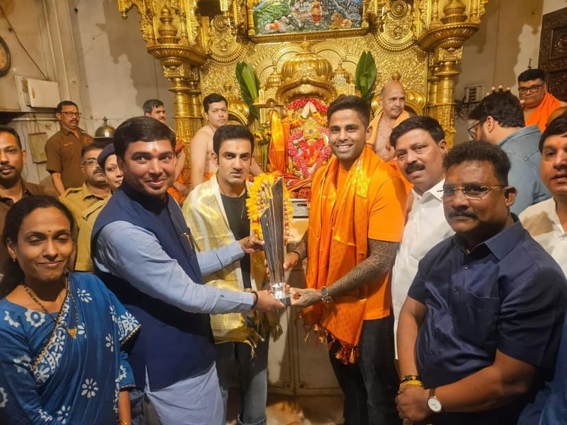 After Azad’s criticism, SKY, Gambhir visit temple with T20 WC - Watch