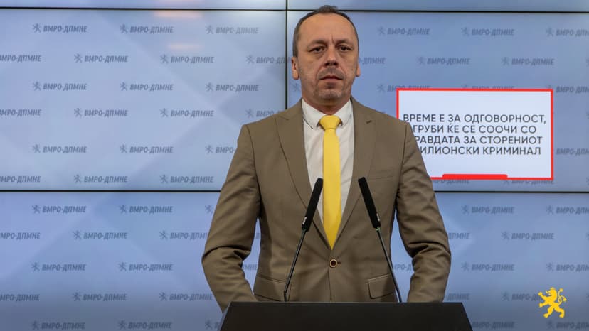 Macedonian Opposition Accuses Grubi of Embezzlement, SDSM of Complicity