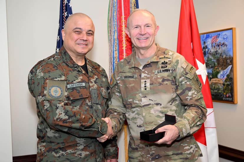 North Macedonian General Lafciski Meets US Army Chief of Staff at Pentagon