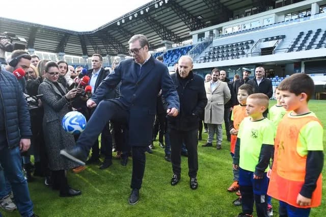 Serbian President Vučić Comments on Football Match During Infrastructure Visit