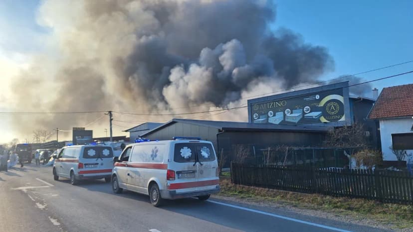 Large Fire at Furniture Factory in Brčko, Bosnia and Herzegovina