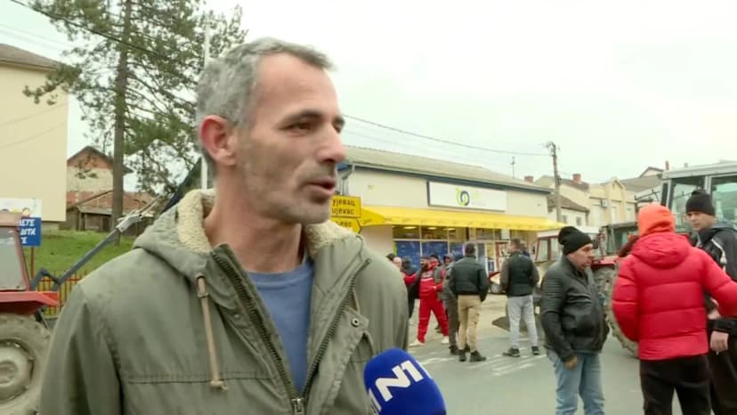 Serbian Farmers Block Roads in Gruža