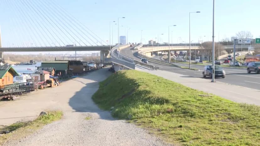 Traffic Suspension on Ada Bridge in Belgrade for Tram Track Repair