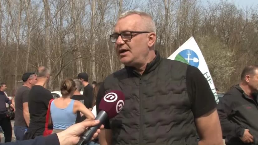 Crowd Gathers in Support of Arrested Activist Farmer in Sabac, Serbia