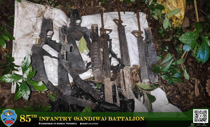 Buried NPA Firearms Unearthed in Quezon