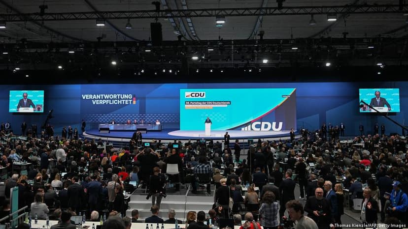 Germany's CDU Party Conference Resumes in Stuttgart