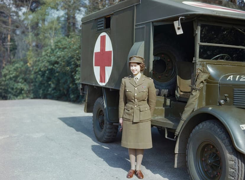 Princess Elizabeth becomes a driver in the Women's Territorial Auxiliary Service in 1945