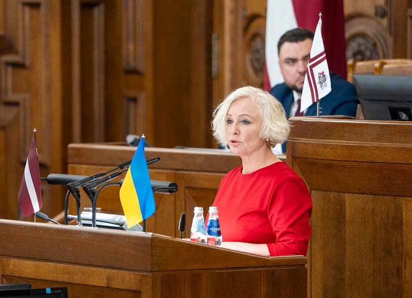 Saeimas priekšsēdētāja: Ukrainas nesalaužamība ir paraugs pasaulei
