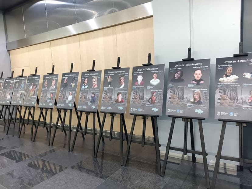 Exhibition Commemorates Ukrainian Children Killed in Kharkiv Region